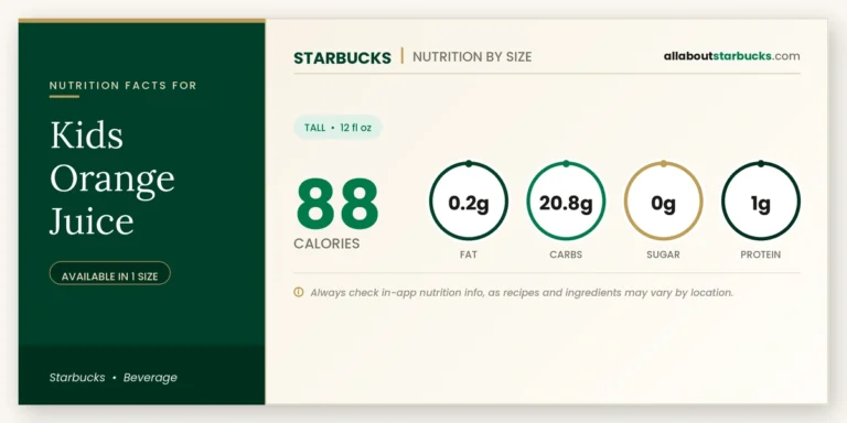 Calories in starbucks kids orange juice nutrition facts